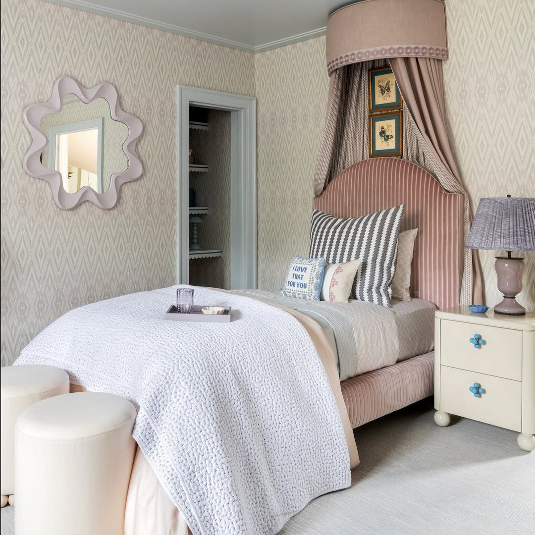 Fluted Velvet Headboard Adds Soft Texture and Color