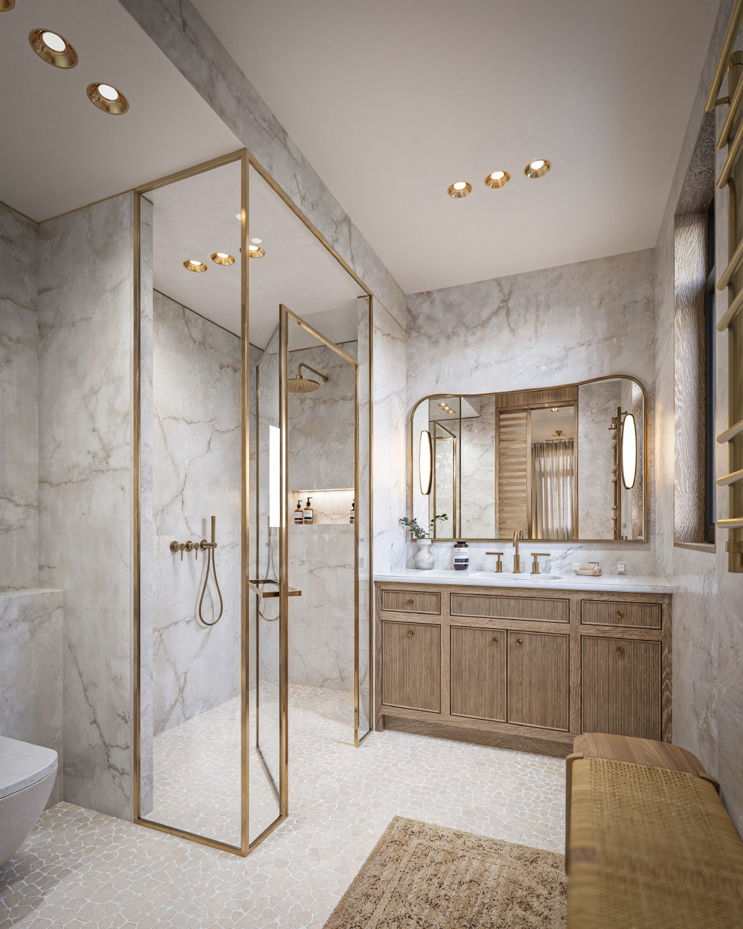 Recessed Shower Niches with Integrated Lighting