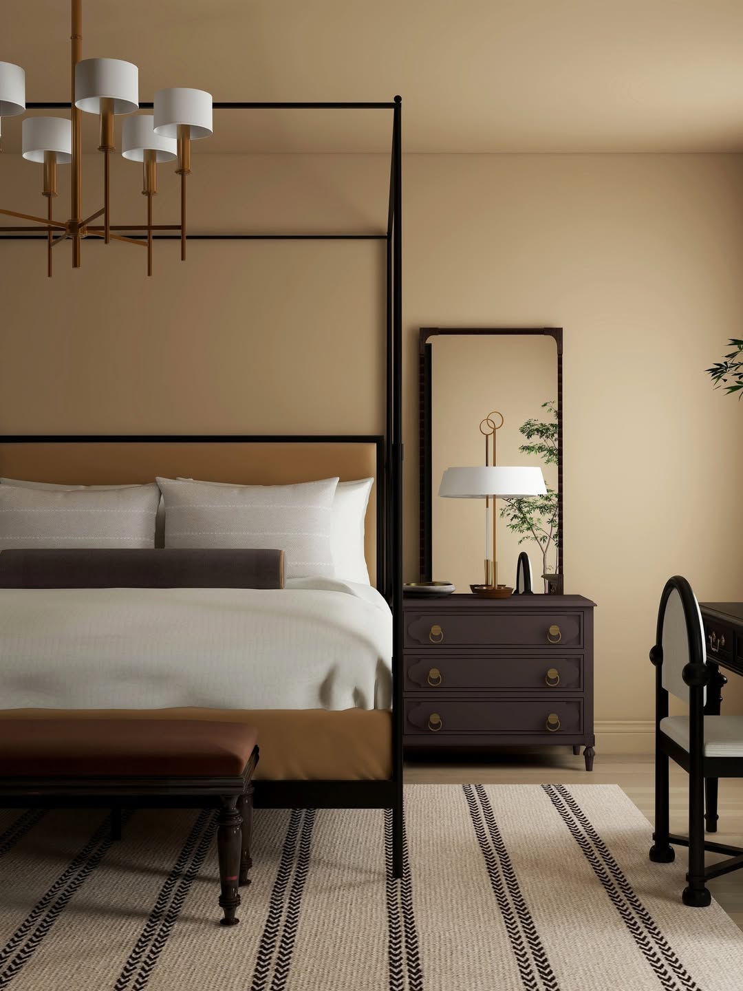 Dark Plum Nightstand for Rich Color
