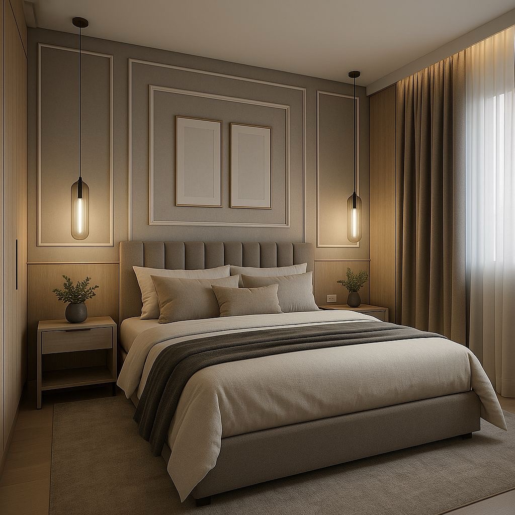 Frame Your Bed with Tall Pendant Lights