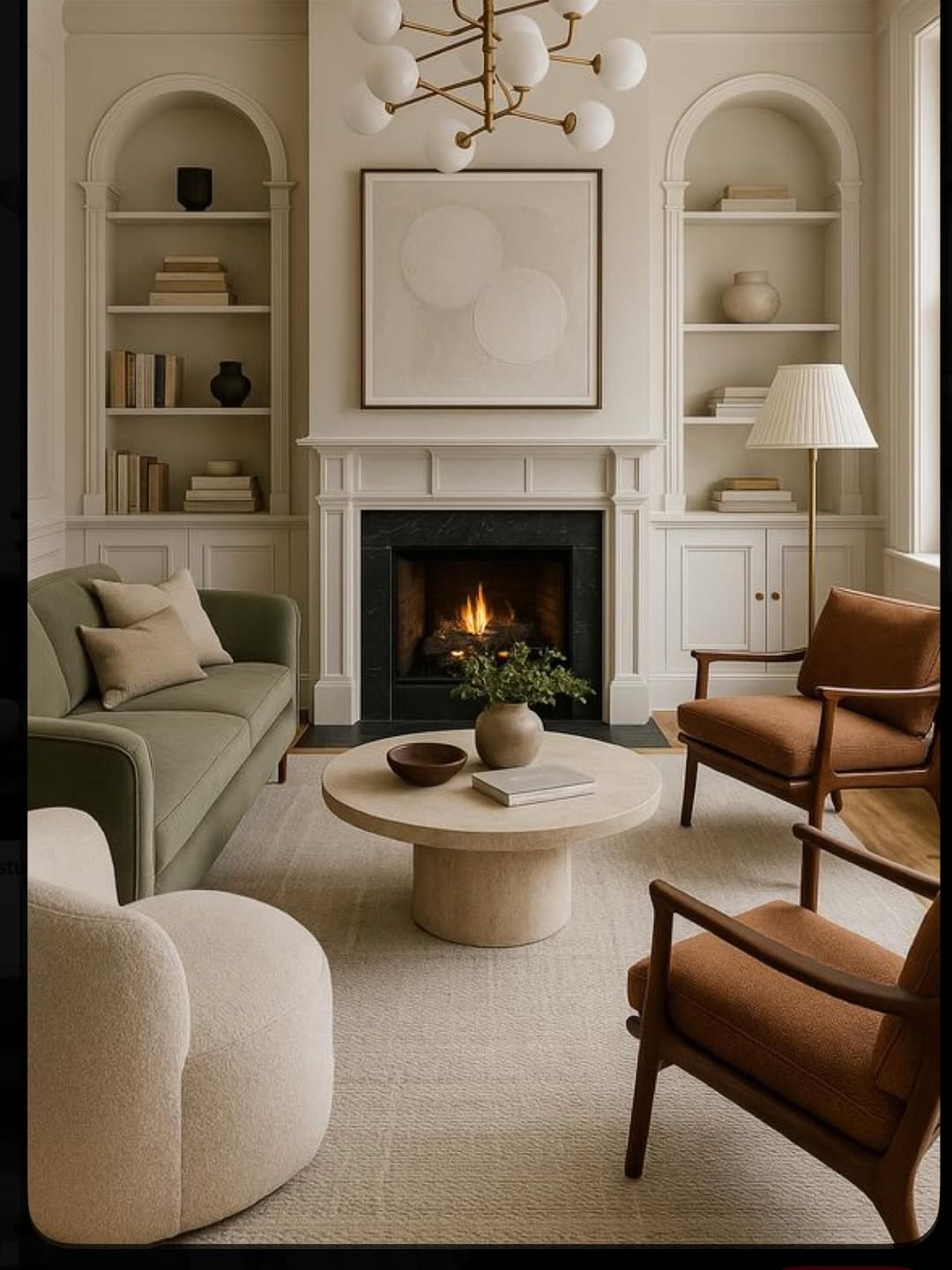 Pedestal Coffee Table with Subtle Texture