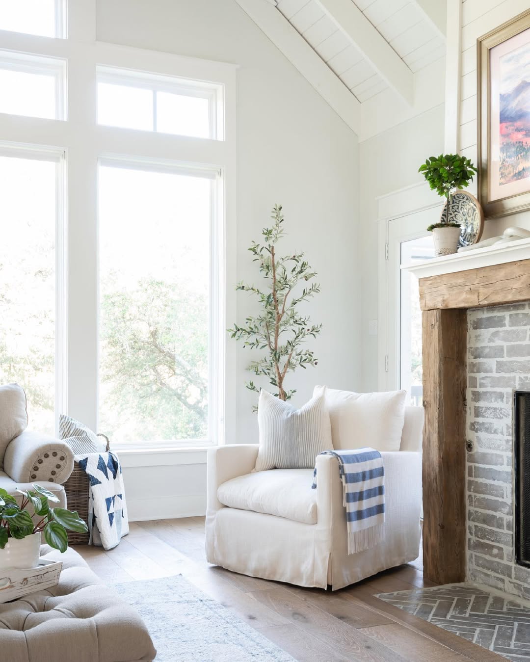 Tall Faux Olive Tree Adds Vertical Greenery
