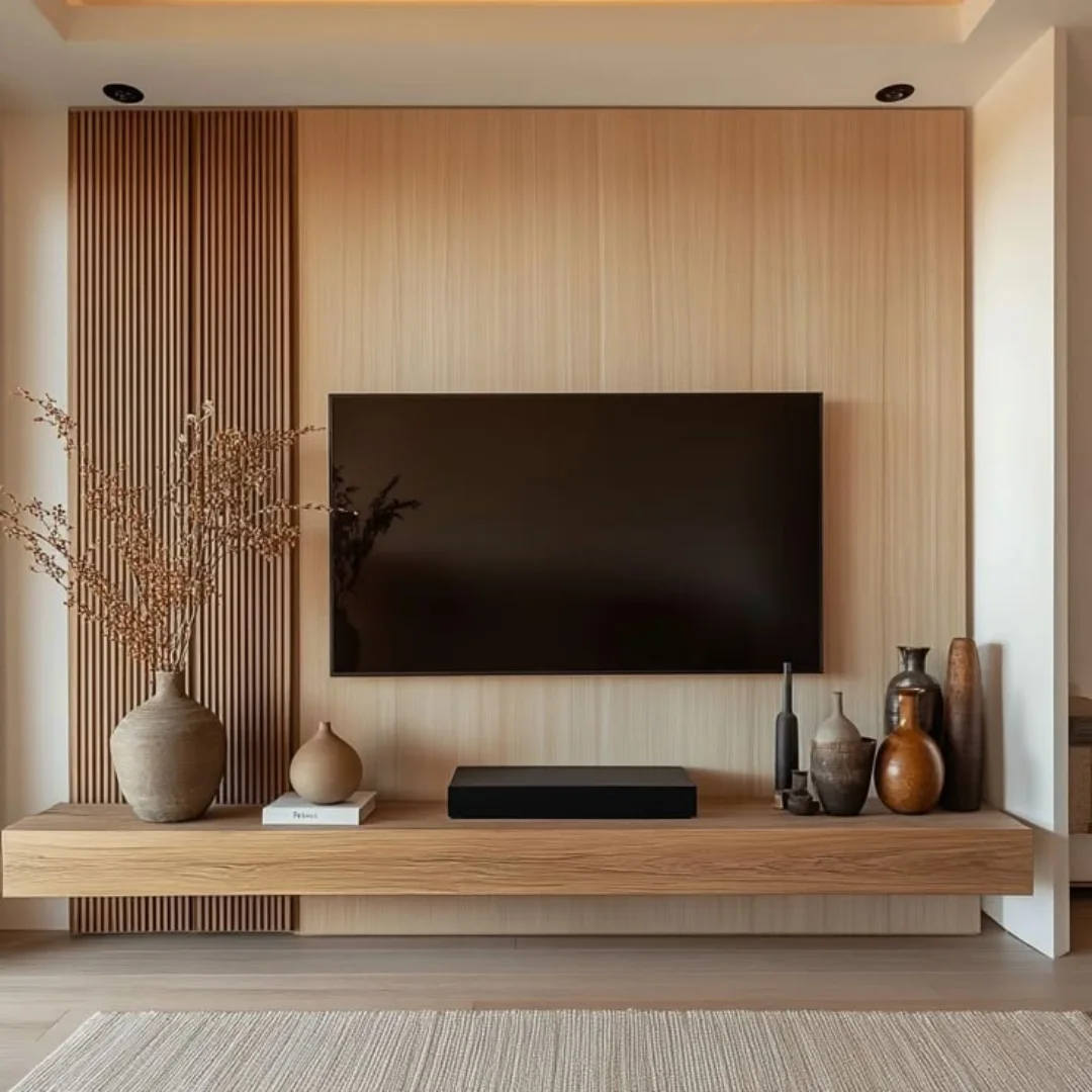 Wood Slat Panel Creates a Textured Backdrop