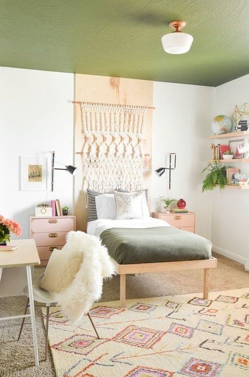 Macrame Wall Hanging Adds Boho Texture Above the Bed