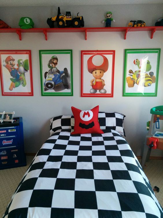 Checkerboard Bedding Creates a Race-Car Vibe