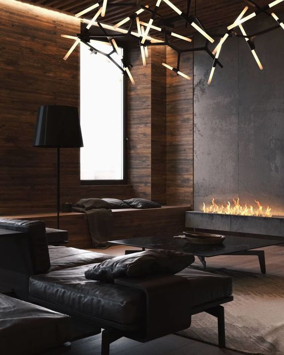 Modern Fireplace With Concrete Surround and Minimalist Flame