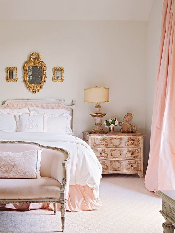 Group Ornate Gold Mirrors Above Your Bed for Depth