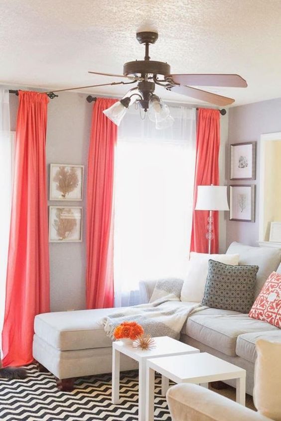 Coral Drapes Frame Natural Wall Art