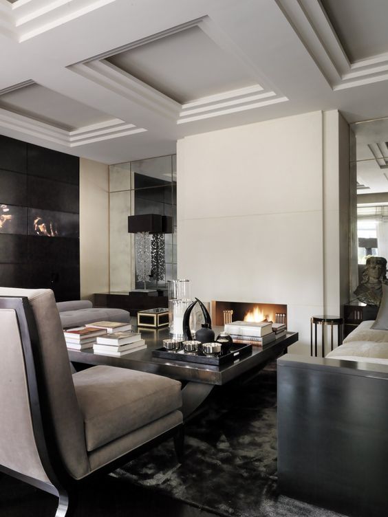 Tidy Your Coffee Table With a Dark Rectangular Tray