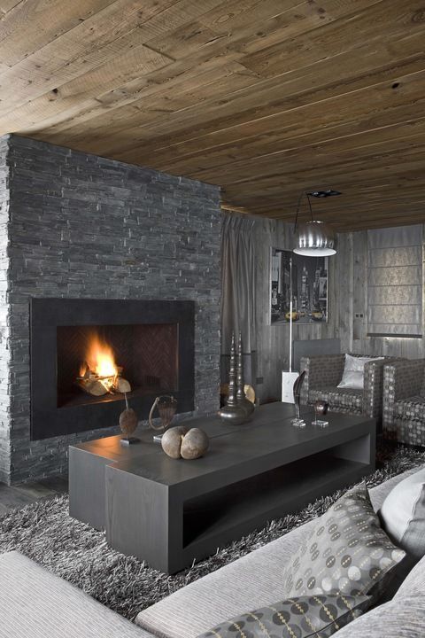 Dark Rectangular Coffee Table With Open Shelf