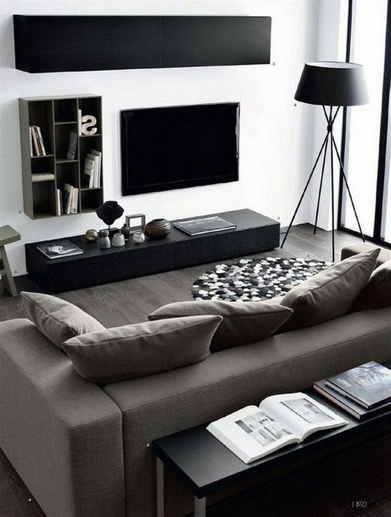 Floating Black Cabinets Offer Sleek Wall Storage