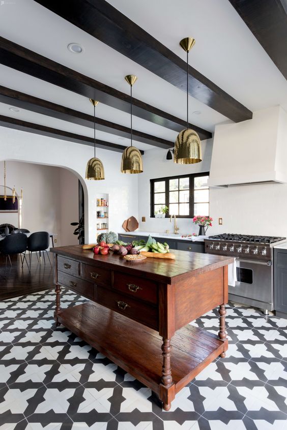 Wooden Kitchen Island With Drawer Storage