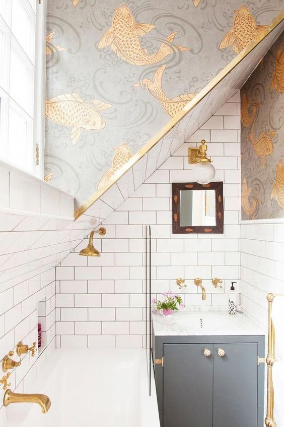 Koi Fish Wallpaper for Angled Walls