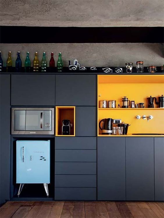 Design a Bright Yellow Niche for Your Coffee Station