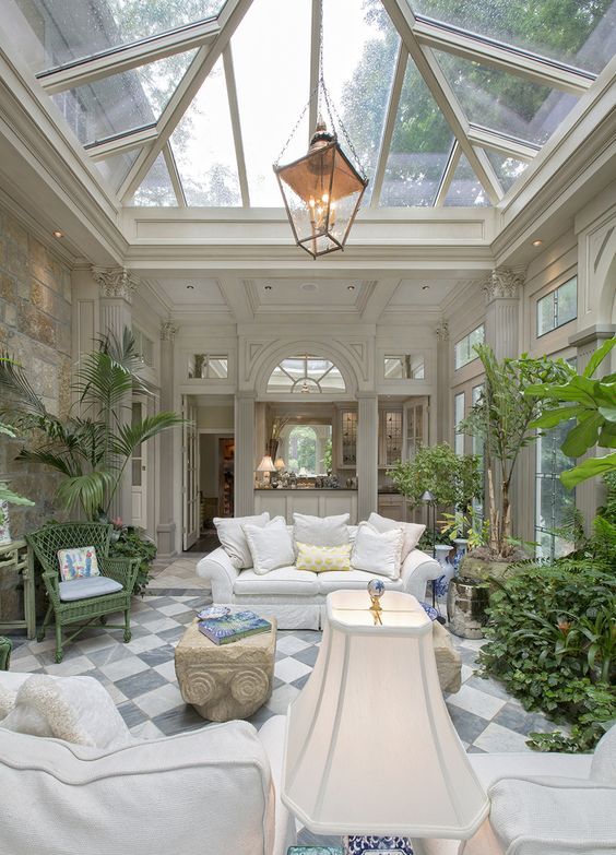 Stone Pedestal Tables Add Sculptural Greenery Bases