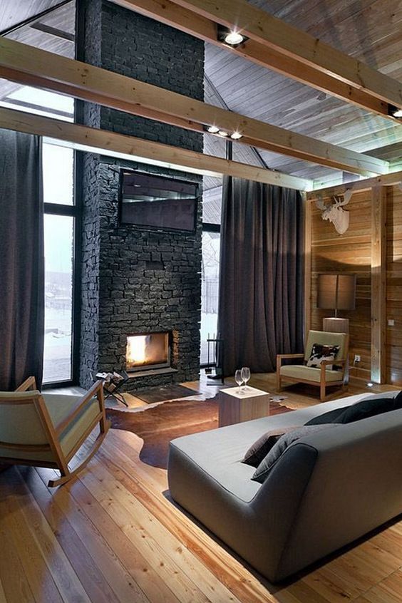 Anchor a Cozy Area With a Stone Fireplace