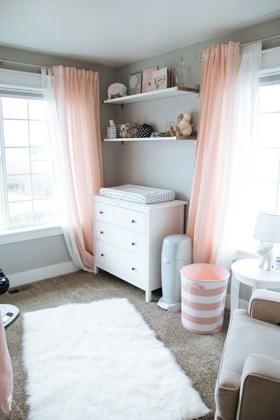Striped Pink and White Hamper Adds Playful Storage