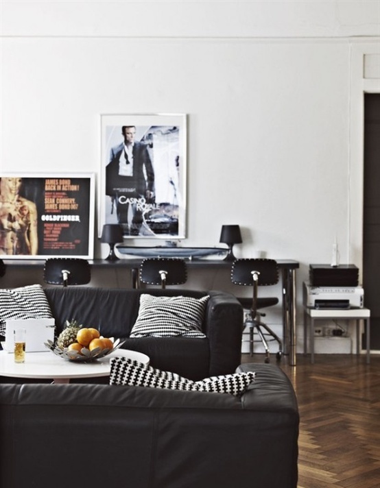 Framed Movie Posters Add Personality Above a Console Table