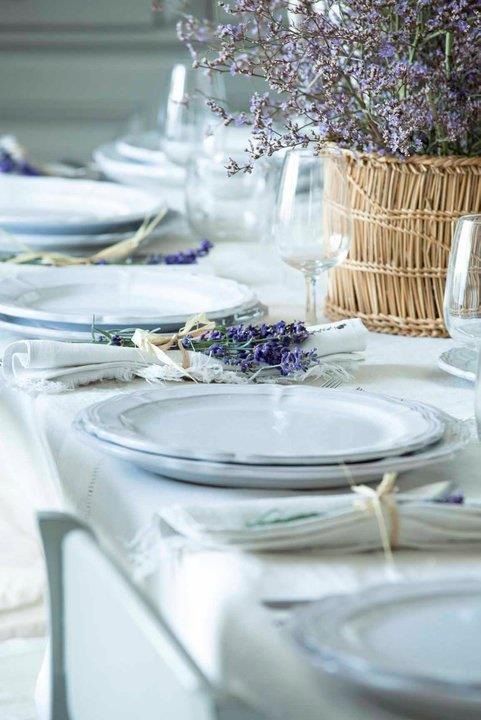 Woven Basket Holds a Fragrant Lavender Centerpiece