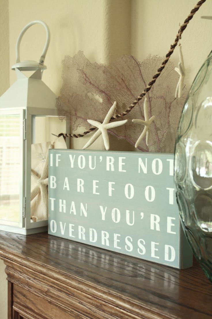 Coastal Sign with Starfish Garland Adds Beachy Charm