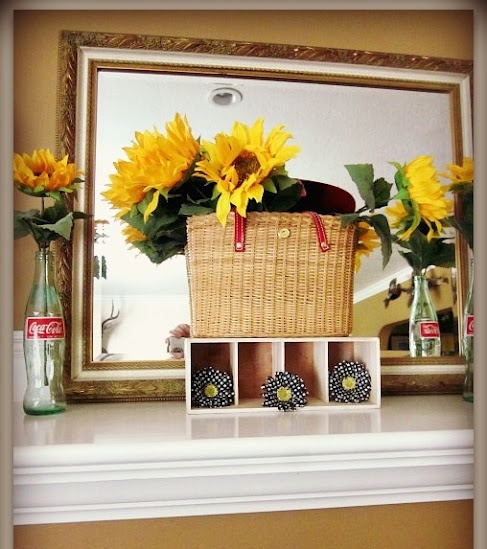 Woven Basket and Coca-Cola Bottles Create Summery Vignettes