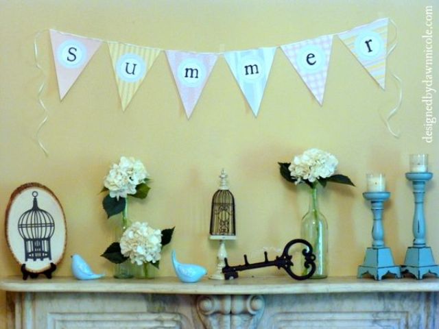 Pastel Triangle Banner Spells Out Summer