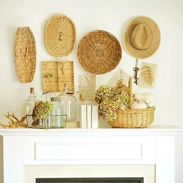 Layer Woven Wall Baskets for Organic Texture