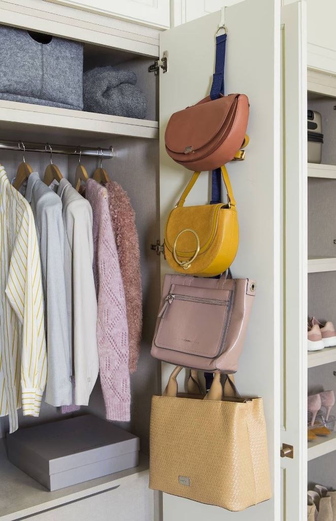 Hanging Purse Organizer With Multiple Straps