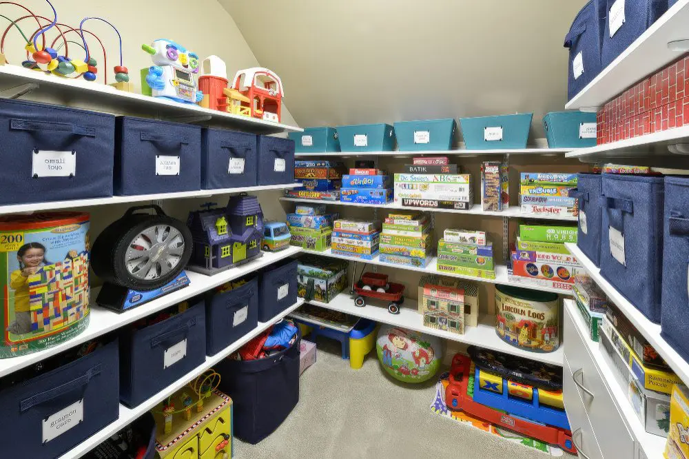 Deep Blue Fabric Bins for Organizing Kids' Toys