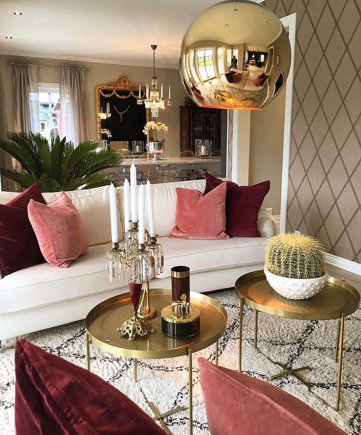 Round Gold Trays Add Metallic Warmth To Your Seating Area