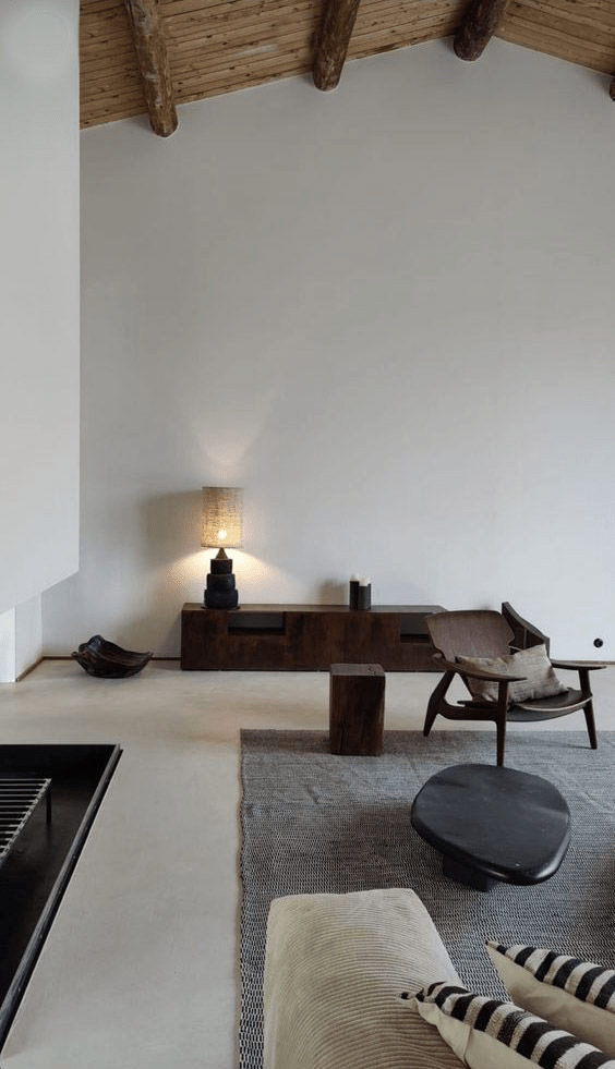 Ground an Open Space with a Dark Wood Console