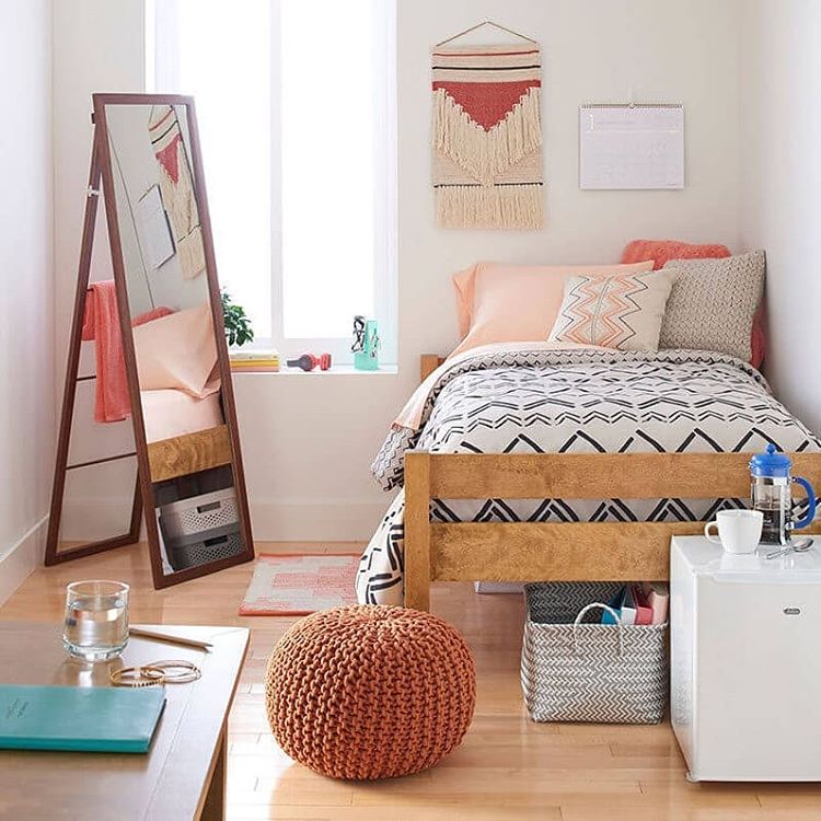 Leaning Mirror With Built-In Shelves For Extra Storage
