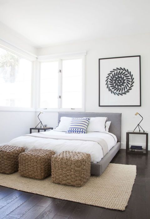 Woven Square Poufs Add Natural Texture and Seating