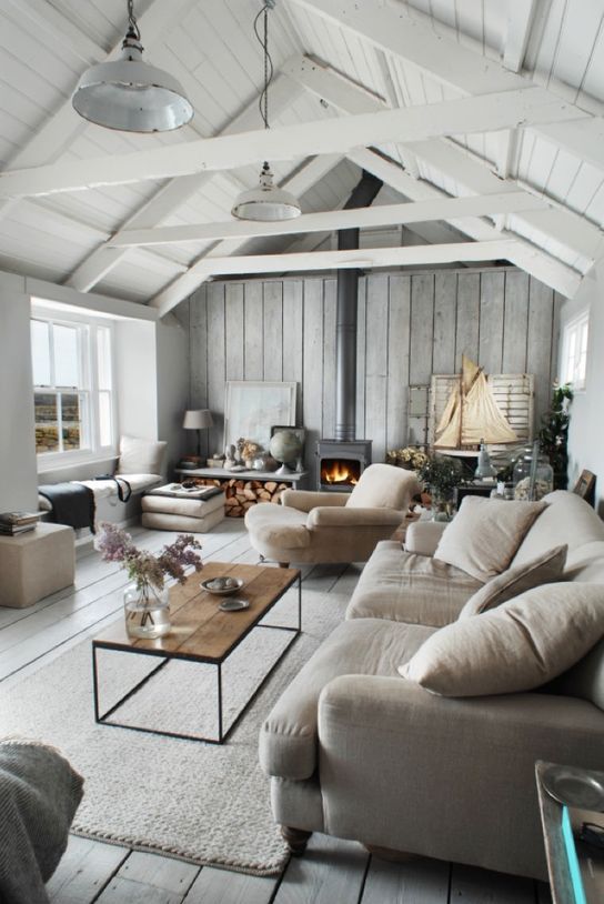 Ground Your Seating Area with a Wood and Metal Coffee Table