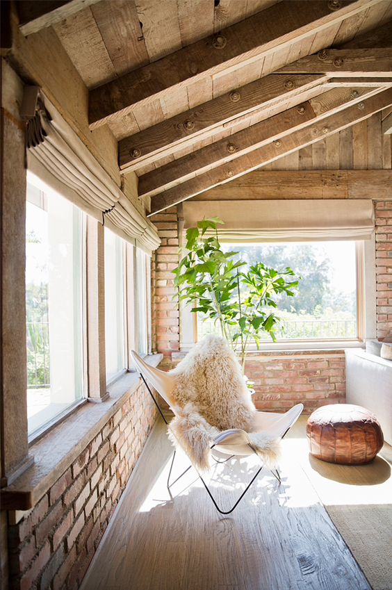 Cozy Up a Butterfly Chair with a Faux Fur Throw