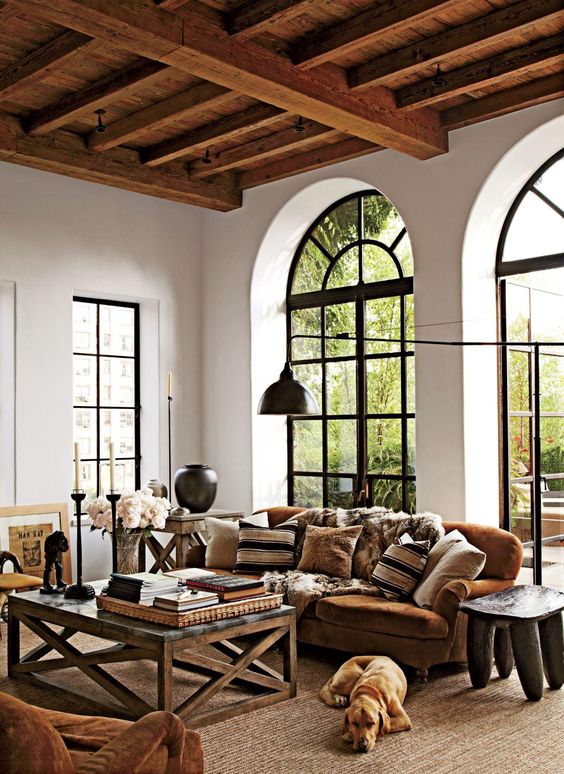 Anchor the Seating Area with an X-Frame Coffee Table