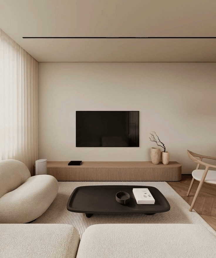 Choose a Low-Profile Wood Console with Ribbed Detail