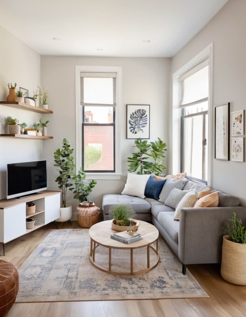 Anchor Your Seating with a Round Wood Coffee Table