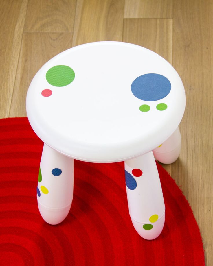 Decorate with White Stool and Polka Dots