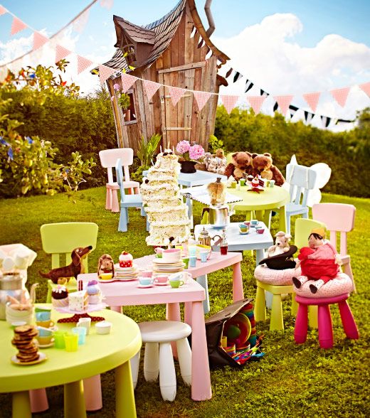 Host a Garden Tea Party with Pink and Green Tables