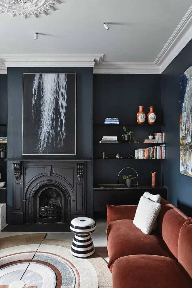 Black and White Striped Stool Adds a Graphic Accent