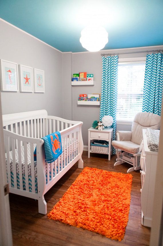 Orange Shag Rug Adds a Pop of Color