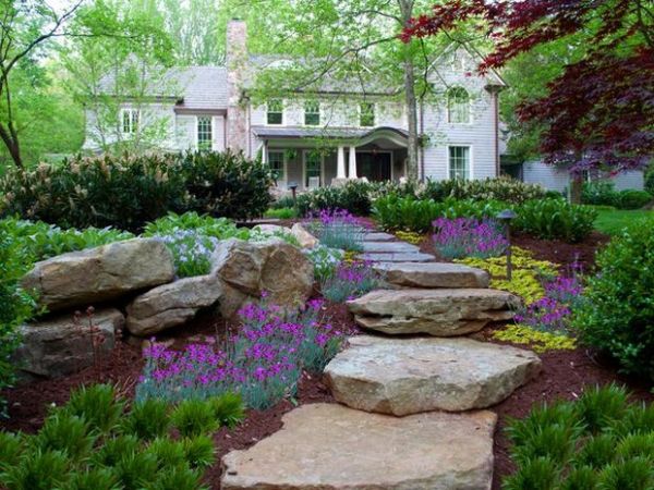Natural Stone Steps Create a Gentle Ascent