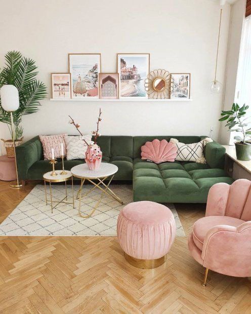 Gallery Wall With Mixed Frame Sizes and Art Styles