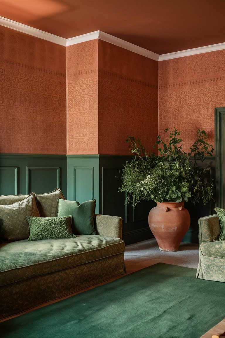 Oversized Terracotta Urn Anchors a Lush Green Plant Display