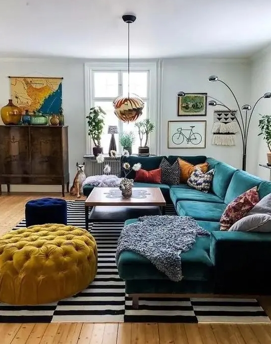 Anchor Your Space with a Deep Button-Tufted Ottoman