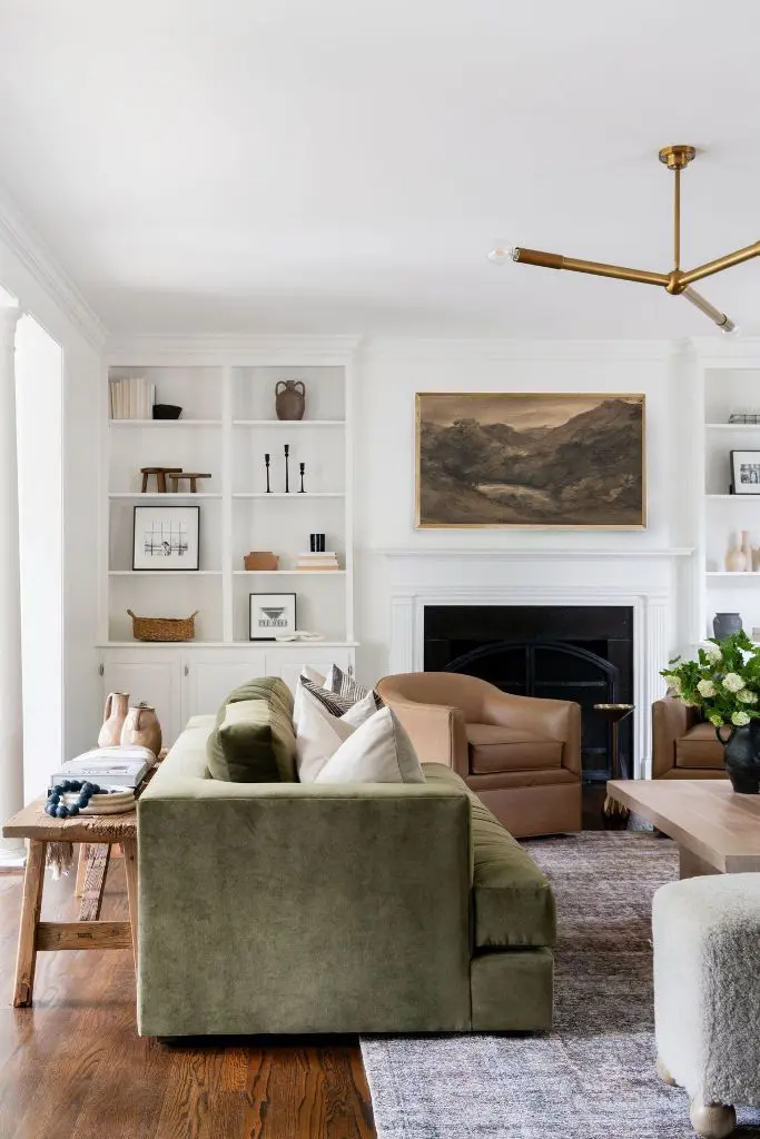 Grouped Vases Add Earthy Accents to Open Shelving