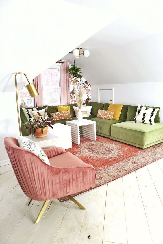 Velvet Armchair With Swivel Base Adds a Playful Touch