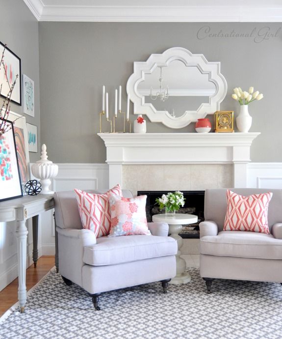 Geometric Patterned Rug Anchors Seating Area