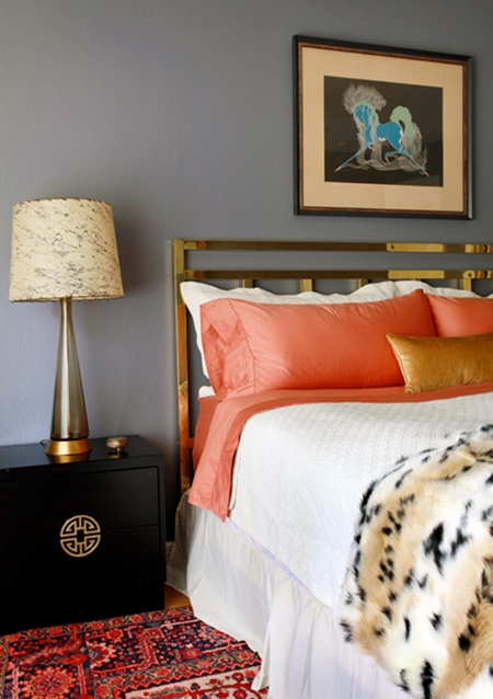 Black Nightstand With Ornate Gold Hardware